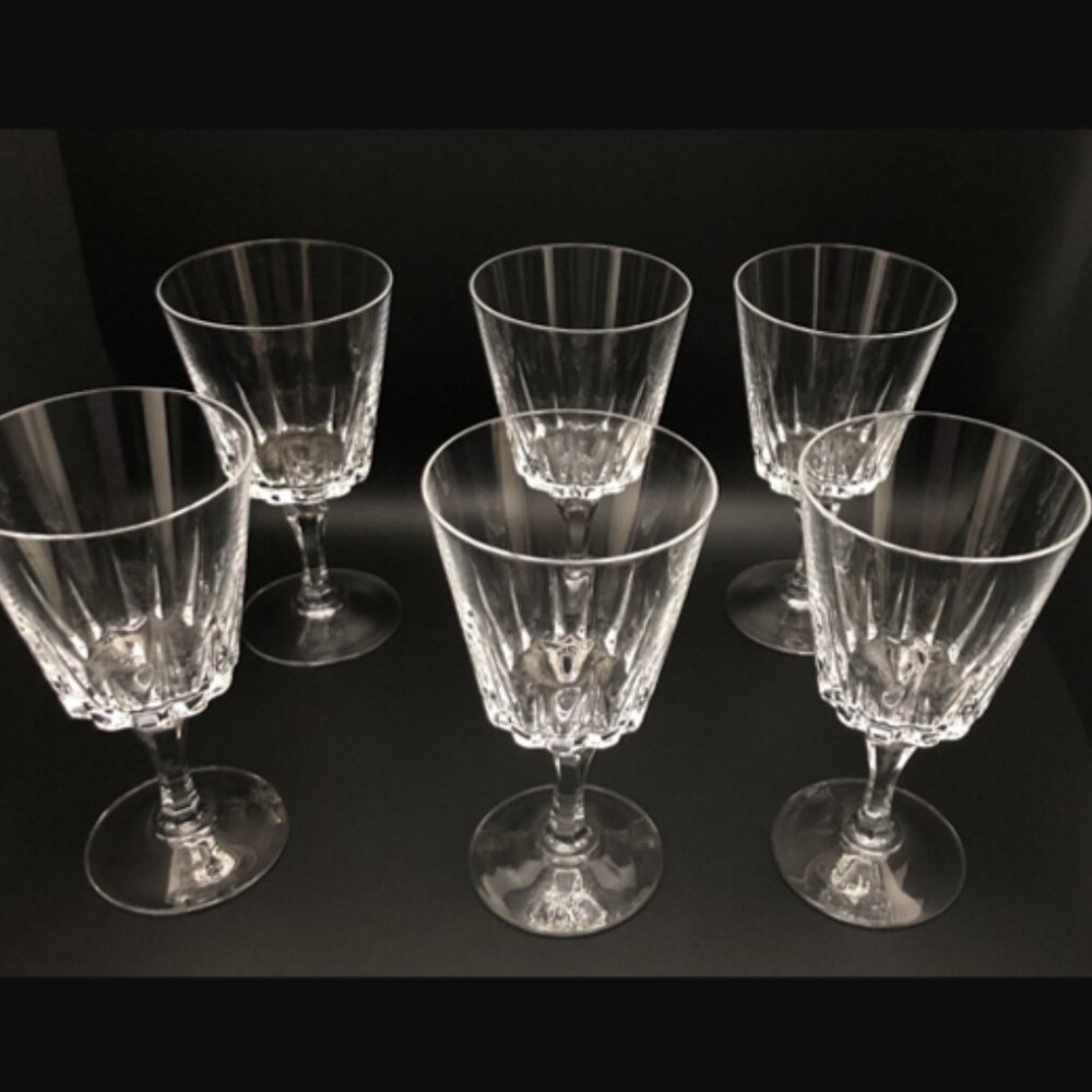 Vintage Crystal Drinking Glasses, Formal, Set of 6
